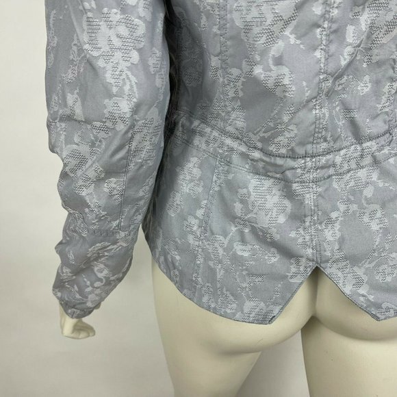 Lululemon Run Travel to Track Jacket Floral Jacquard Fossil Gray Lined Women 4 - Picture 8 of 12